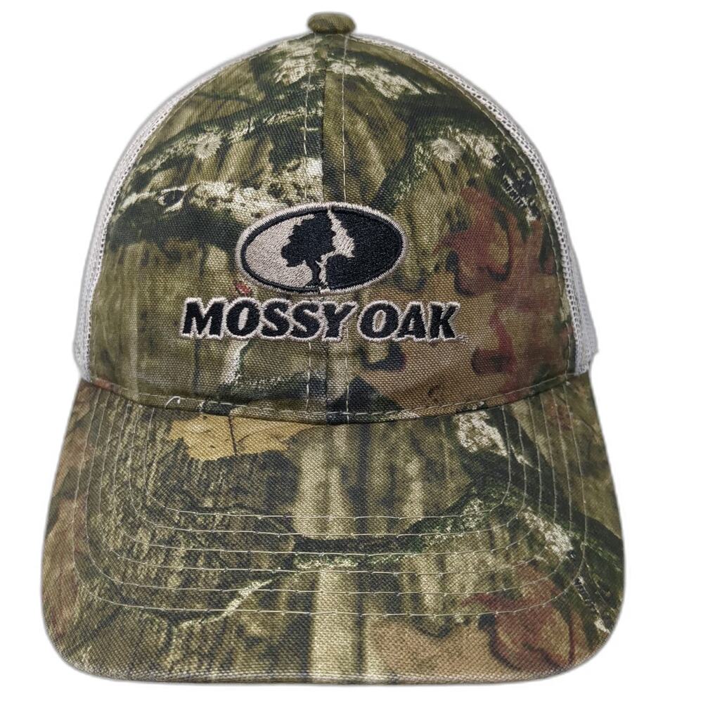 Mossy Oak Baseball Cap Green One Size Camo Mesh Back Strapback Embroidered Hat
